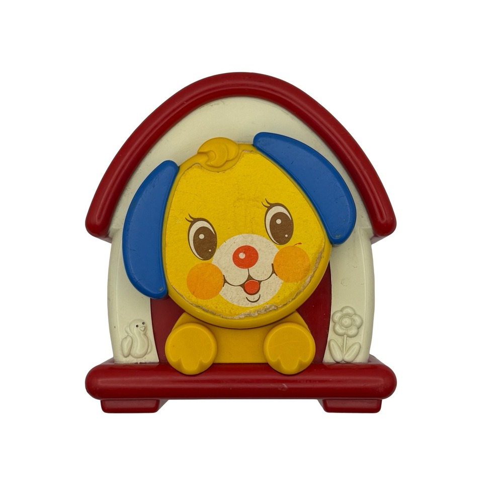 Vintage Kiddicraft Dog House Toy Rotating Puppy Plastic‎ Preschool Toy Works
